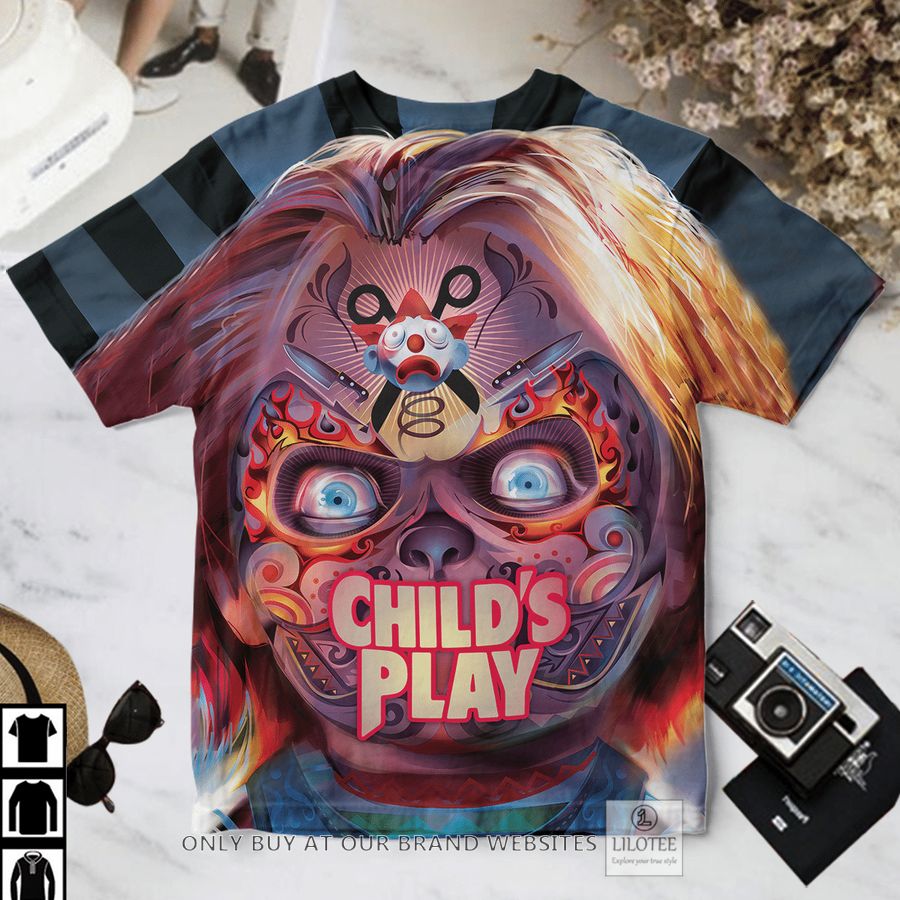 Child's play horror Chucky face T-Shirt 3