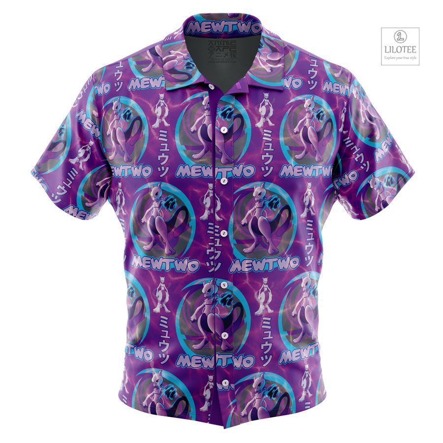 Cosmic Mewtwo Pokemon Short Sleeve Hawaiian Shirt 8