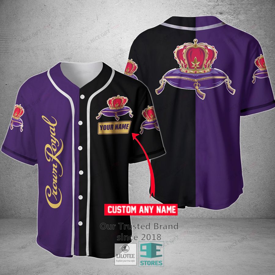 Crown Royal Your Name Purple Black Baseball Jersey 3