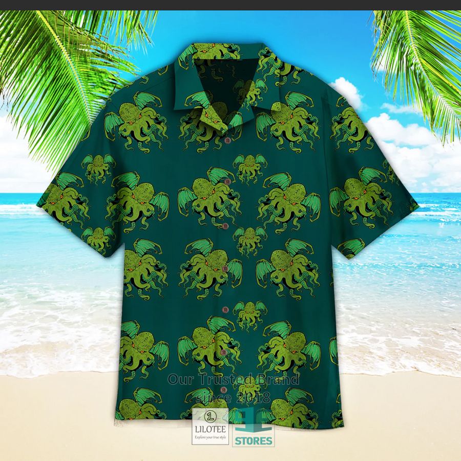 Cthulhu Green Casual Hawaiian Shirt 3