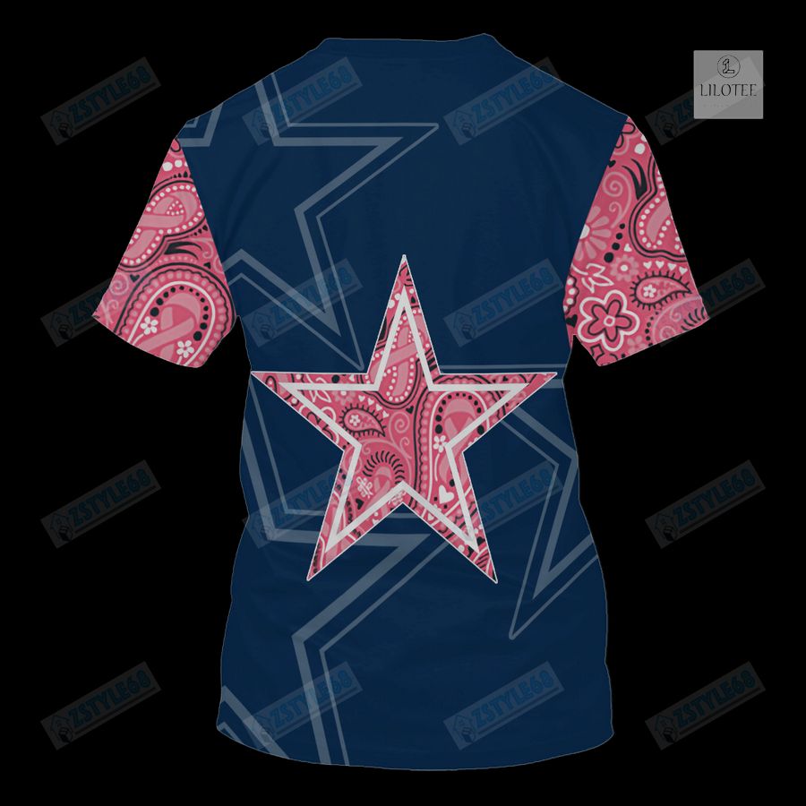Alternative view of Dallas Cowboys Breast Cancer Awareness 3D Hoodie, Shirt