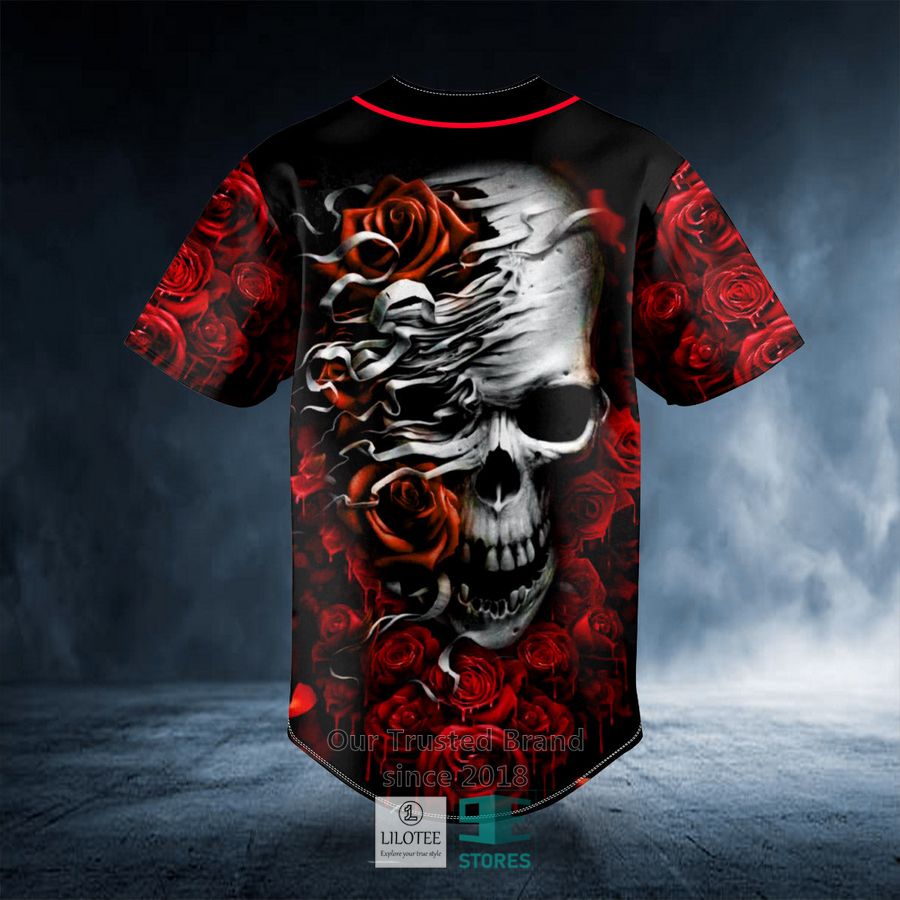 Dark Roses Sugar Skull Custom Baseball Jersey 4 Dark Roses Sugar Skull Custom Baseball Jersey - Image 4