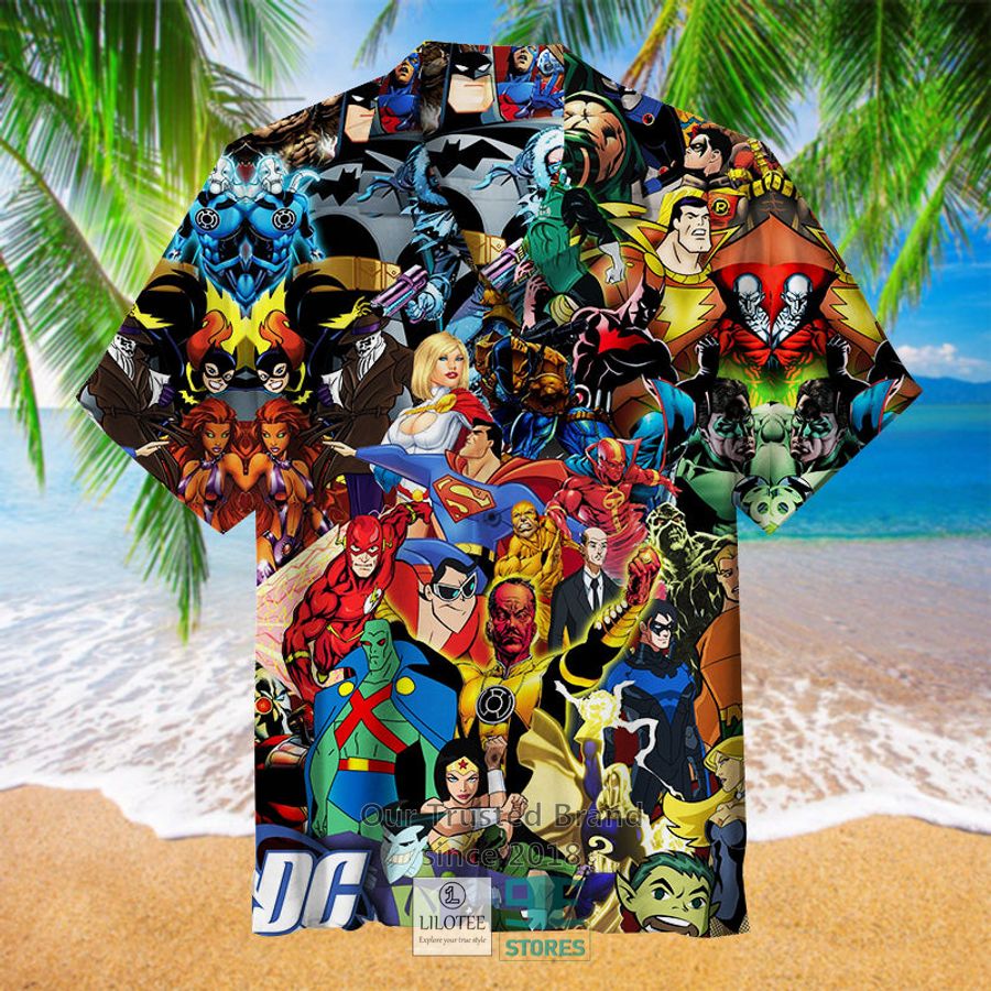 DC Comics Character Collage Art Hawaiian Shirt 4