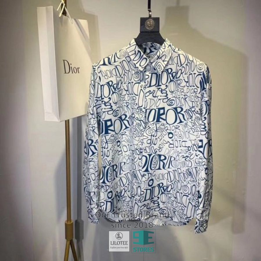 Dior Christian Blue White 3D Longsleeve button shirt 2
