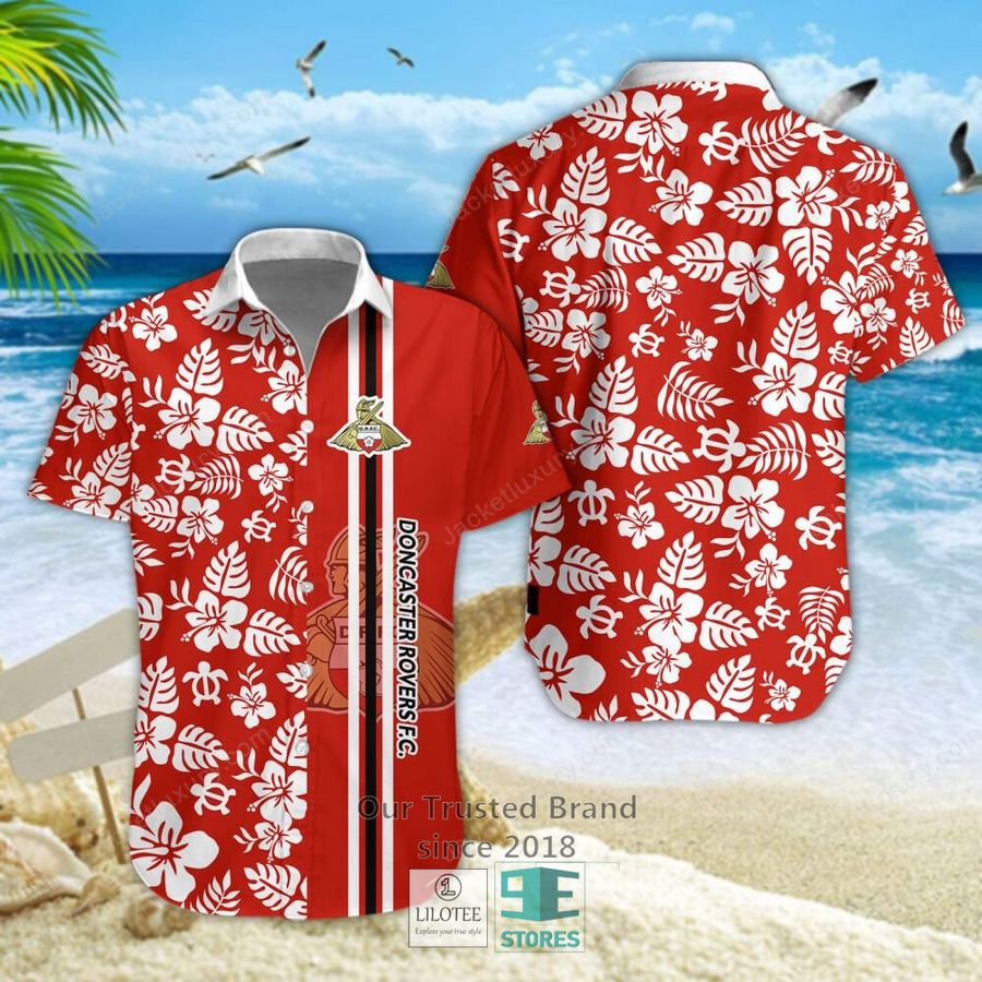 Doncaster Rovers Hibicus Hawaiian Shirt 5