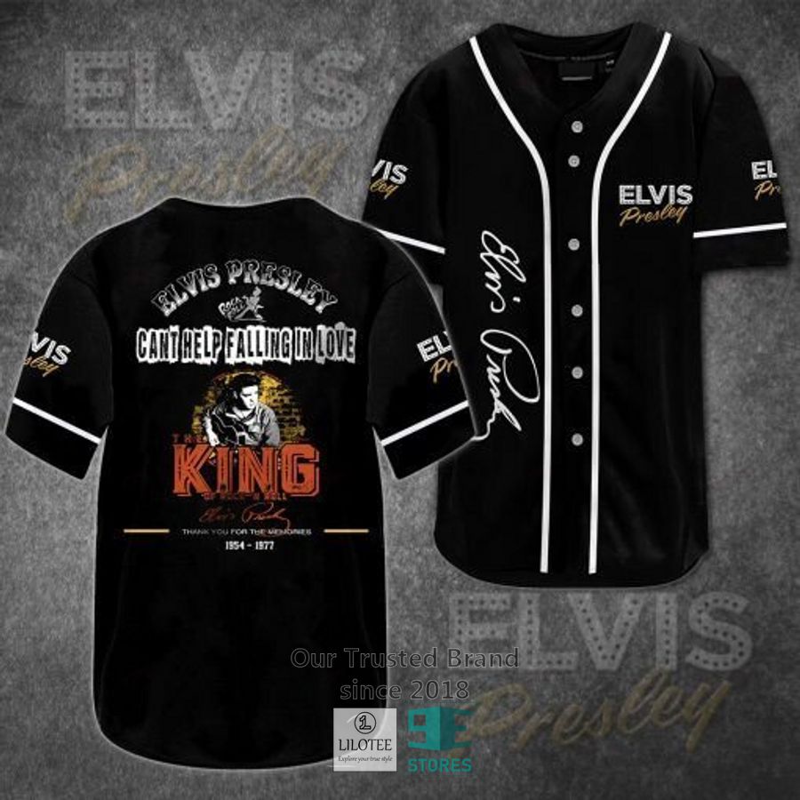 Elvis Presley Cant help falling in love black Baseball Jersey 3