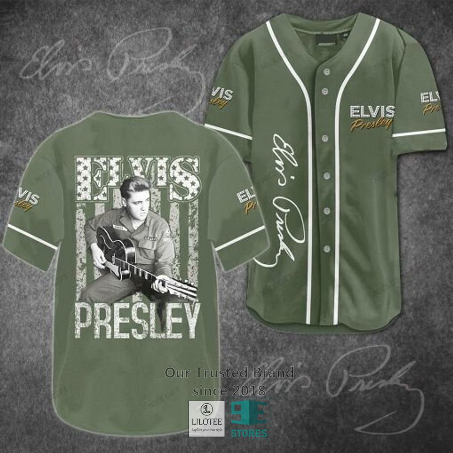 Elvis Presley Green Baseball Jersey 2