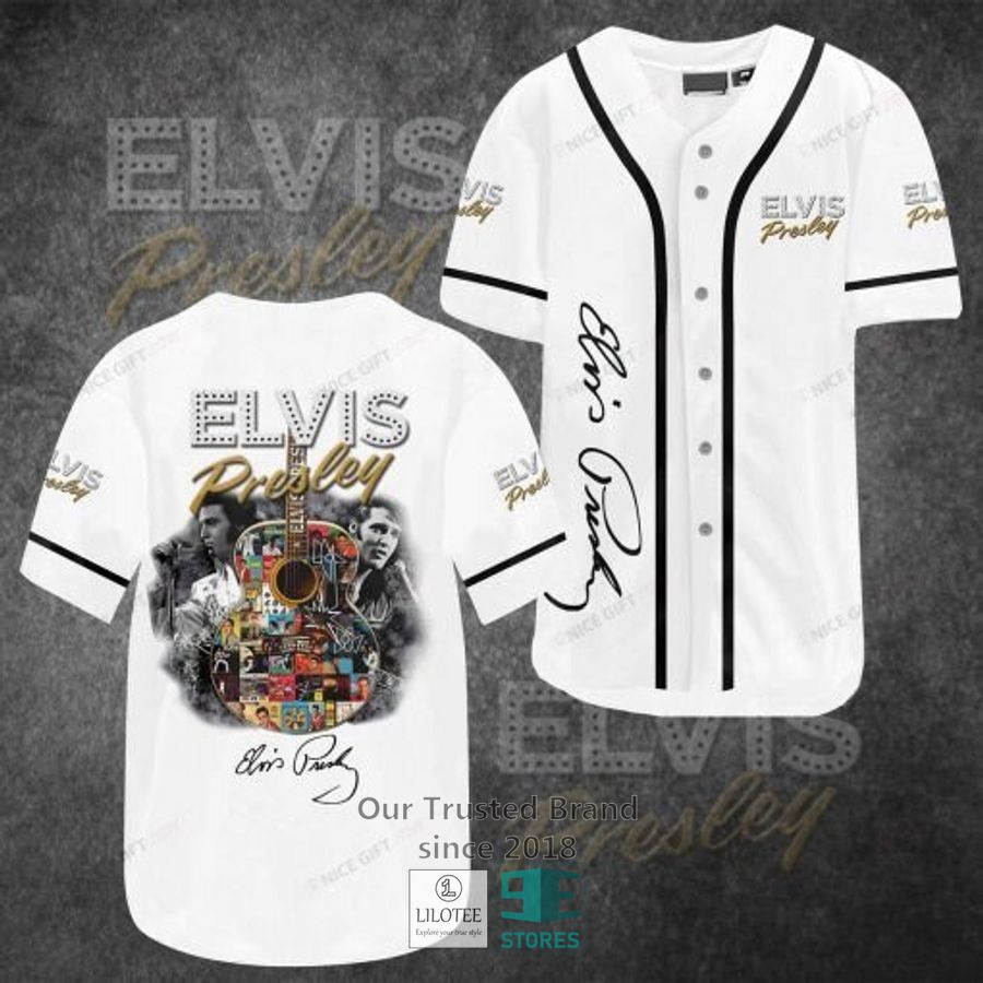 Elvis Presley White Baseball Jersey 3