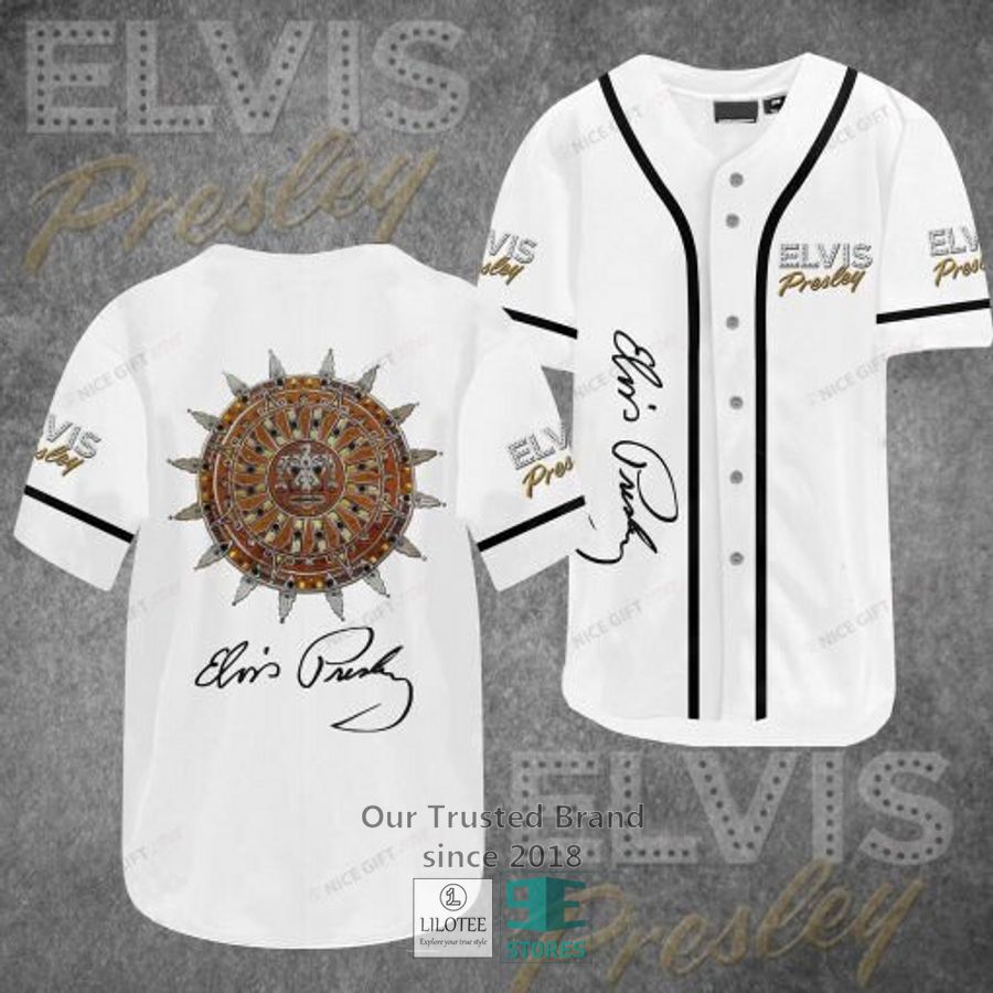 Elvis Presley White Sign Baseball Jersey 2