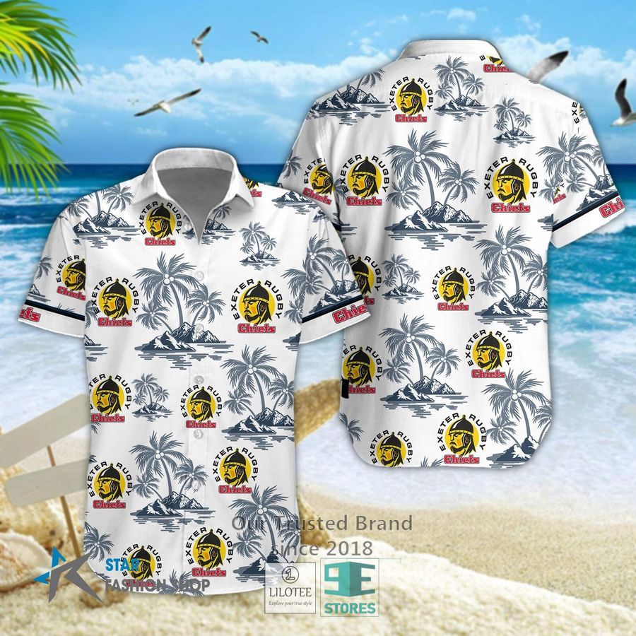 Exeter Chiefs Coconut Hawaiian Shirt, Short 4