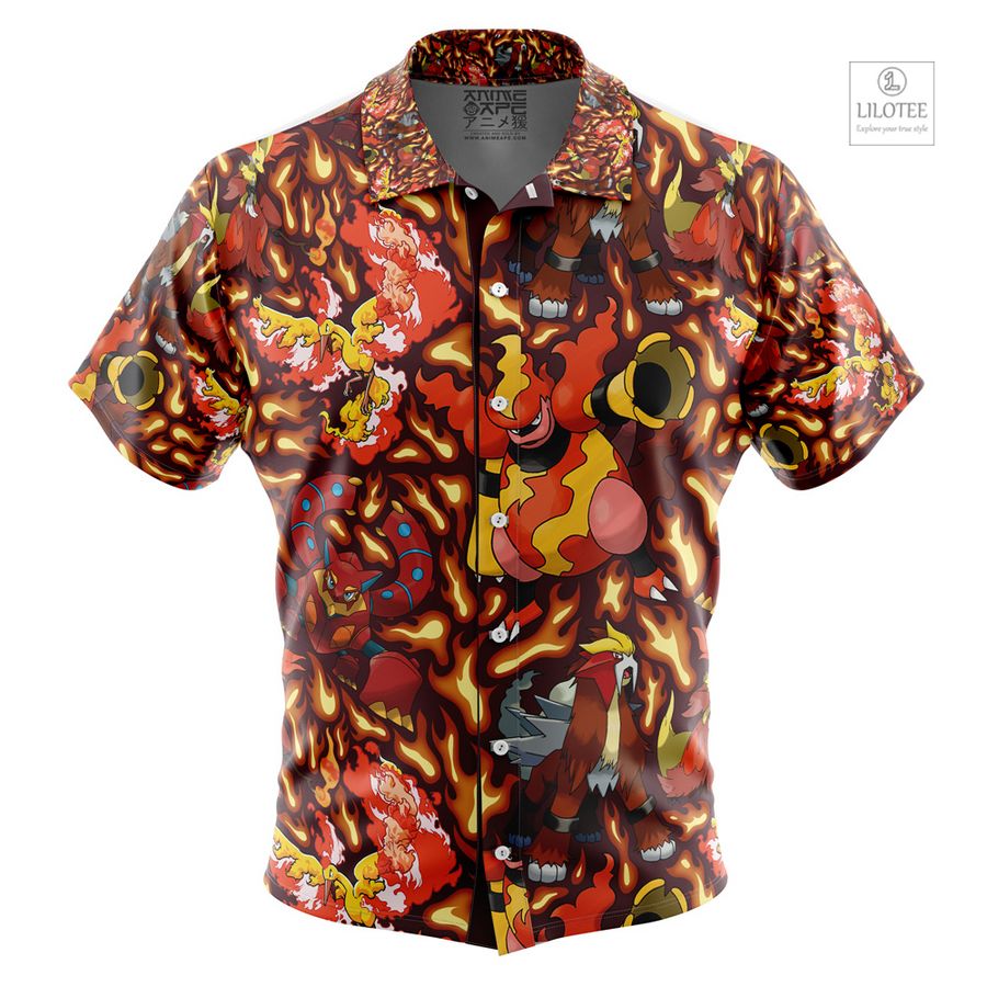 Fire Type Pokemon Short Sleeve Hawaiian Shirt 7
