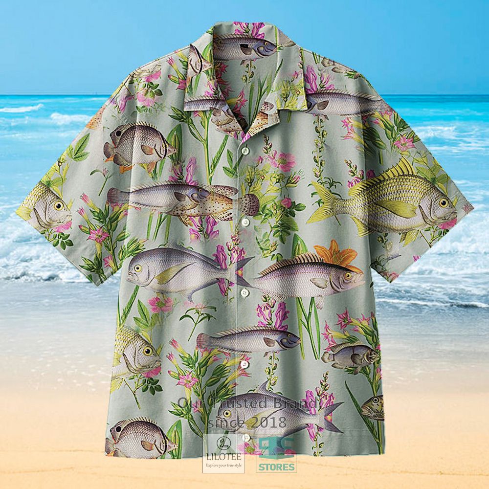 Fish And Flowers On Land Hawaiian Shirt 4