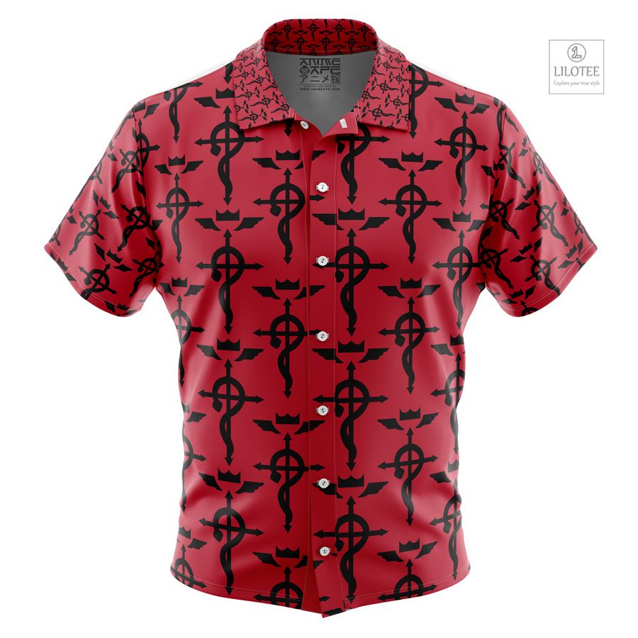 Flamel's Cross Full Metal Alchemist Short Sleeve Hawaiian Shirt 12
