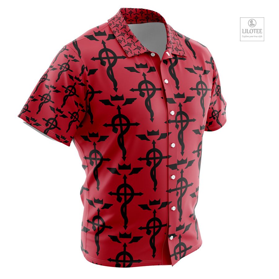 Flamel's Cross Full Metal Alchemist Short Sleeve Hawaiian Shirt 6