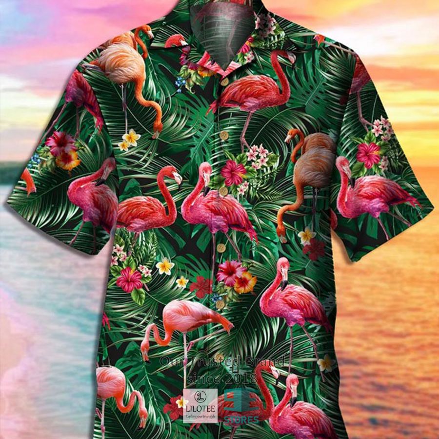 Flamingo Botanical Print Hawaiian Shirt 5