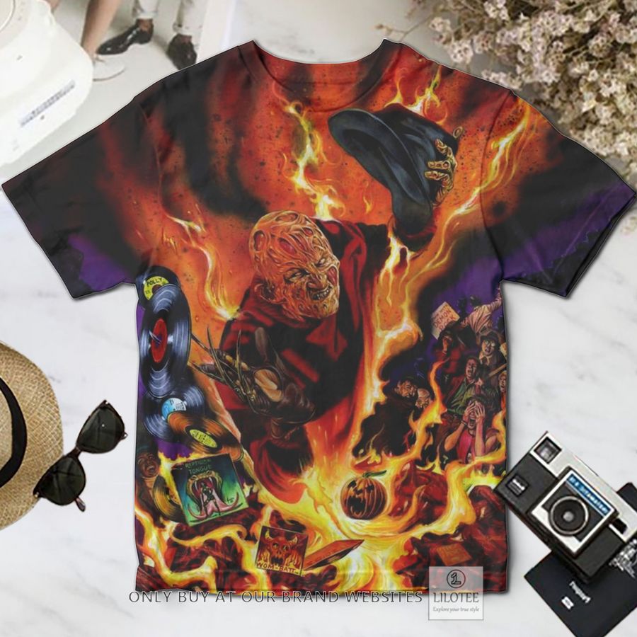 Freddy Krueger Burning Halloween T-Shirt 3