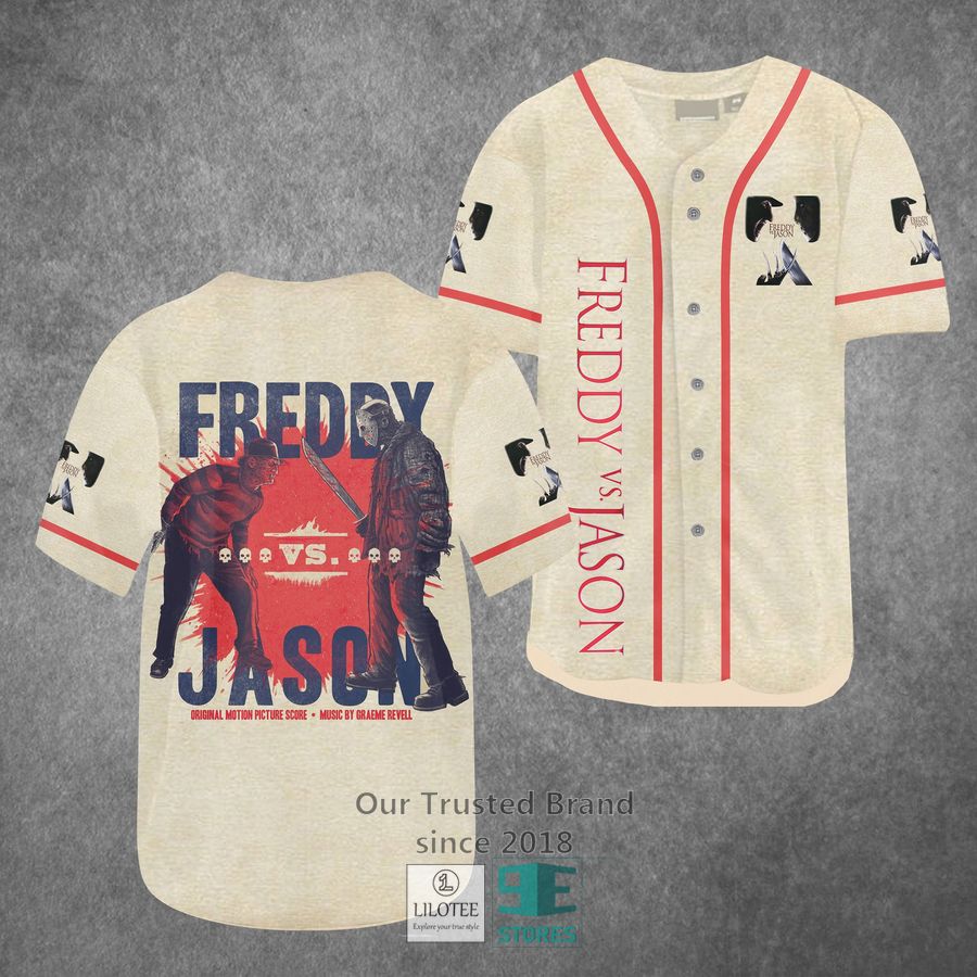 Freddy vs Jason Horror Movie Baseball Jersey 3