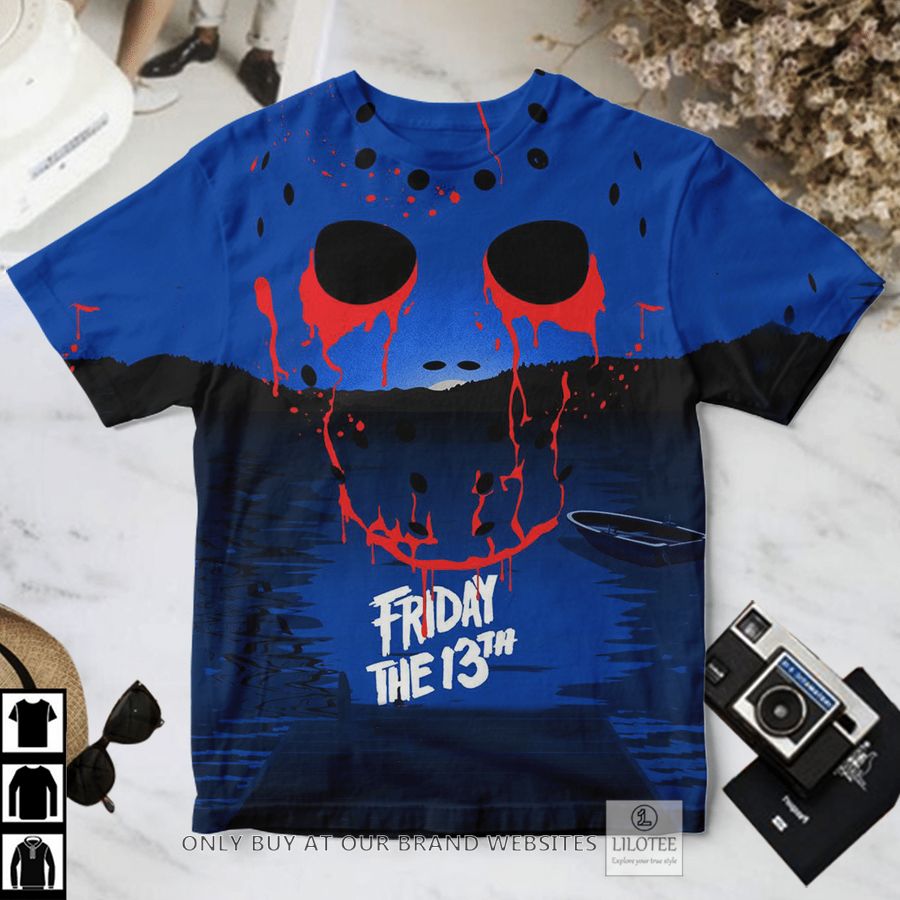 Friday the 13th blood eyes dark lake T-Shirt 2