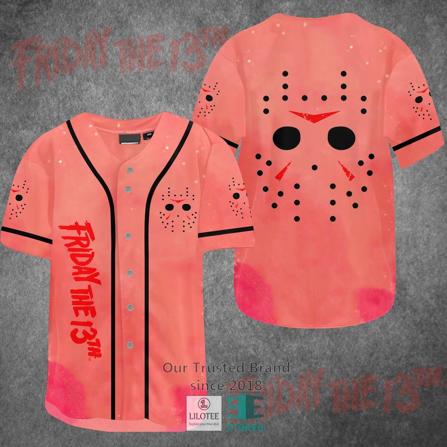 Friday the 13th Jason Voorhees Horror Movie Pink Baseball Jersey 2