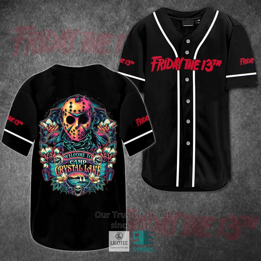 Friday the 13th Welcome to Crystal Lake Horror Movie Baseball Jersey 3
