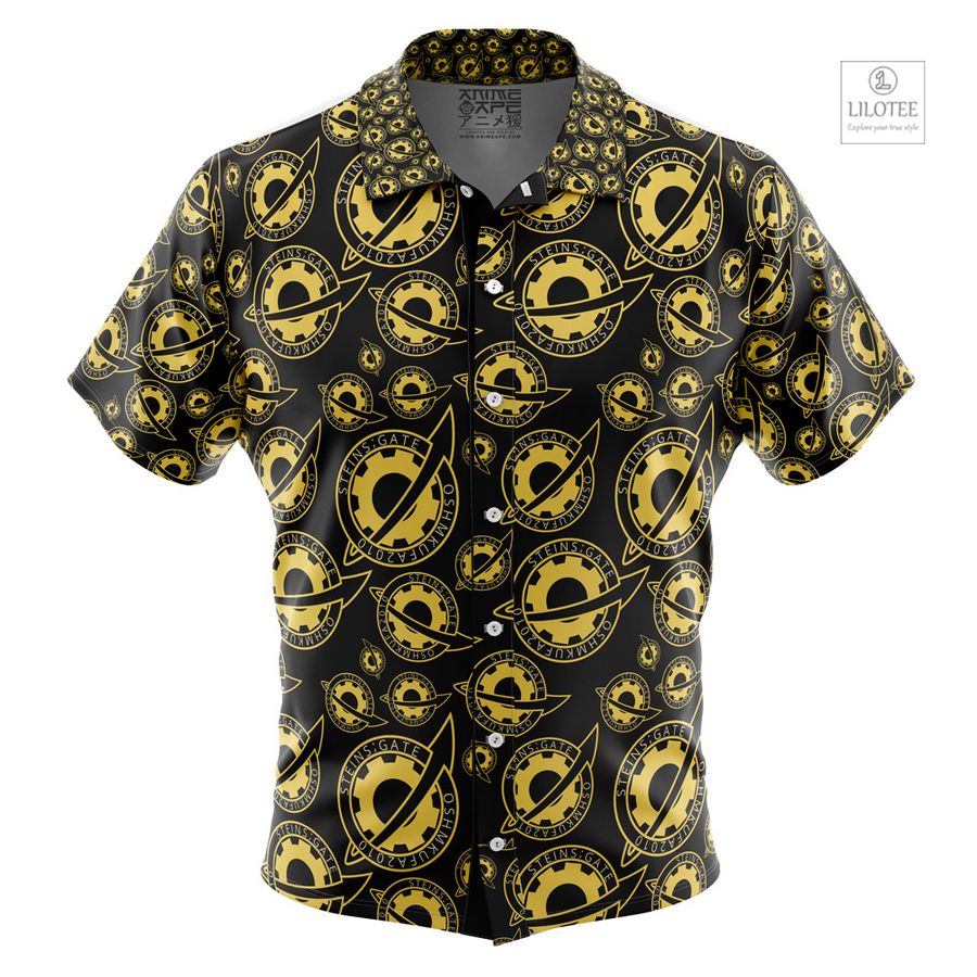 Future Gadget Lab Badge Steins Gate Short Sleeve Hawaiian Shirt 8