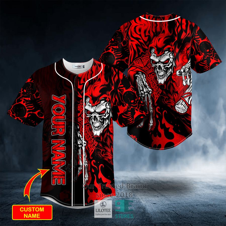 Ghost Red Kross Grim Reaper Skull Custom Baseball Jersey 9