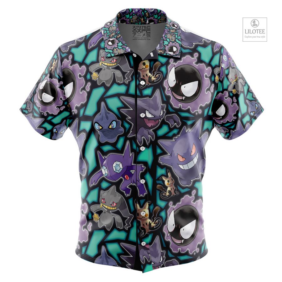 Ghost Type Pokemon Short Sleeve Hawaiian Shirt 4