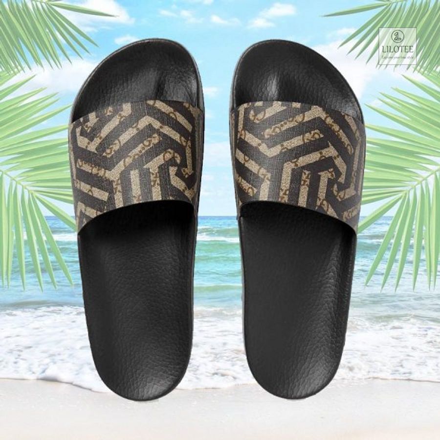 Gucci brown Black Slide Sandals 5