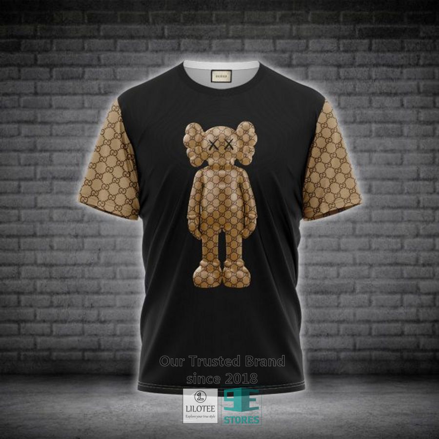 Gucci Brown elephant Black 3D T-Shirt 5