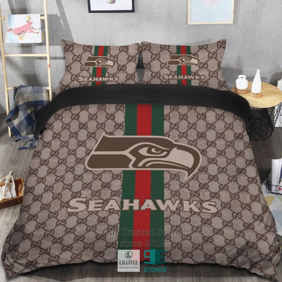 Gucci Seattle Seahawks Bedding Set 6