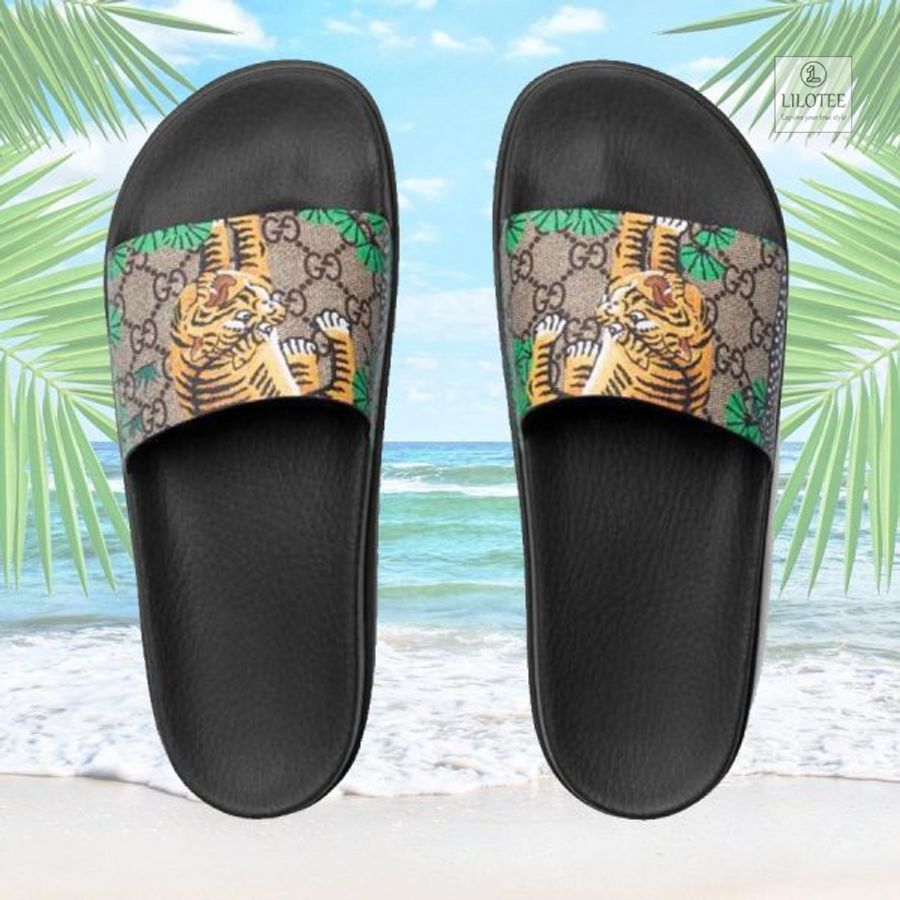 Gucci Tiger Dark Slide Sandals 4