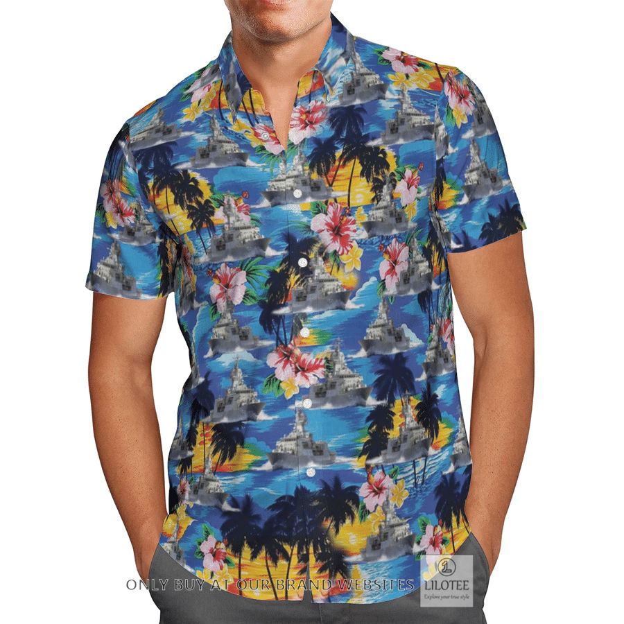 HMAS Anzac FFH 150 Australia Hawaiian Shirt, Beach Shorts 29