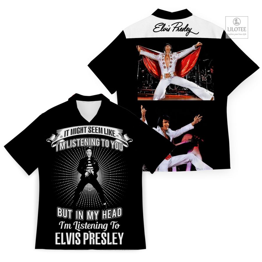 I'm listening to Elvis Presley Casual Hawaiian Shirt 6