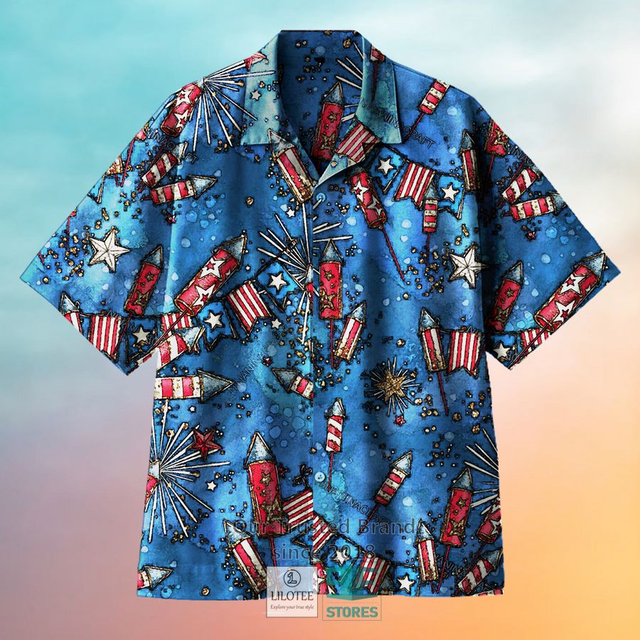 Independence Day Fireworks Casual Hawaiian Shirt 2