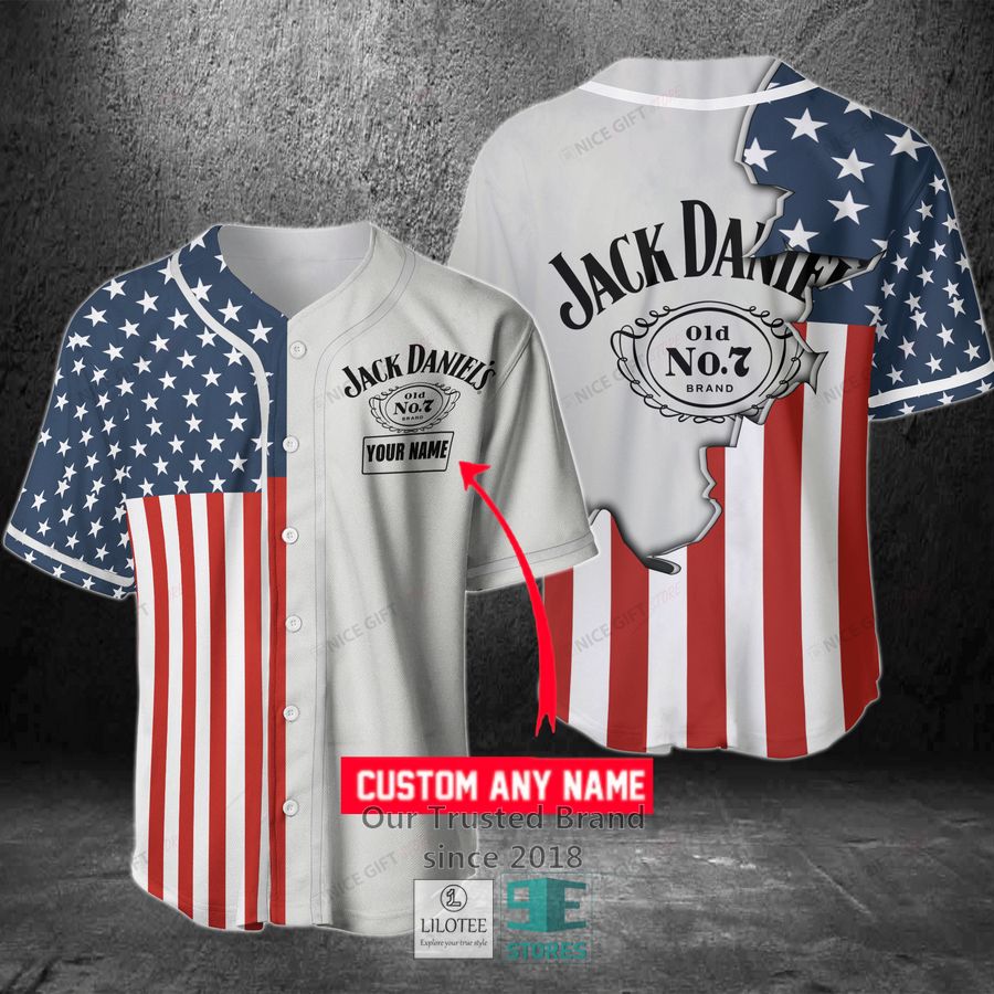 Jack Daniel S Your Name US Flag Baseball Jersey 3