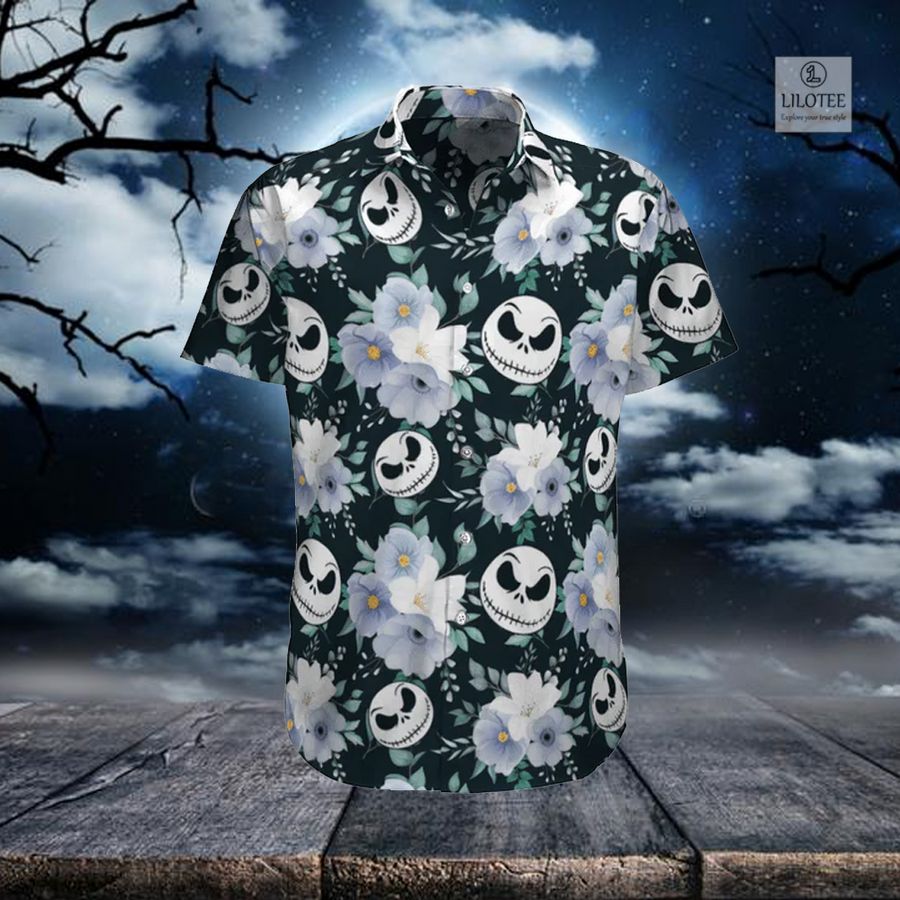 Jack Skellington flower dark Casual Hawaiian Shirt 2
