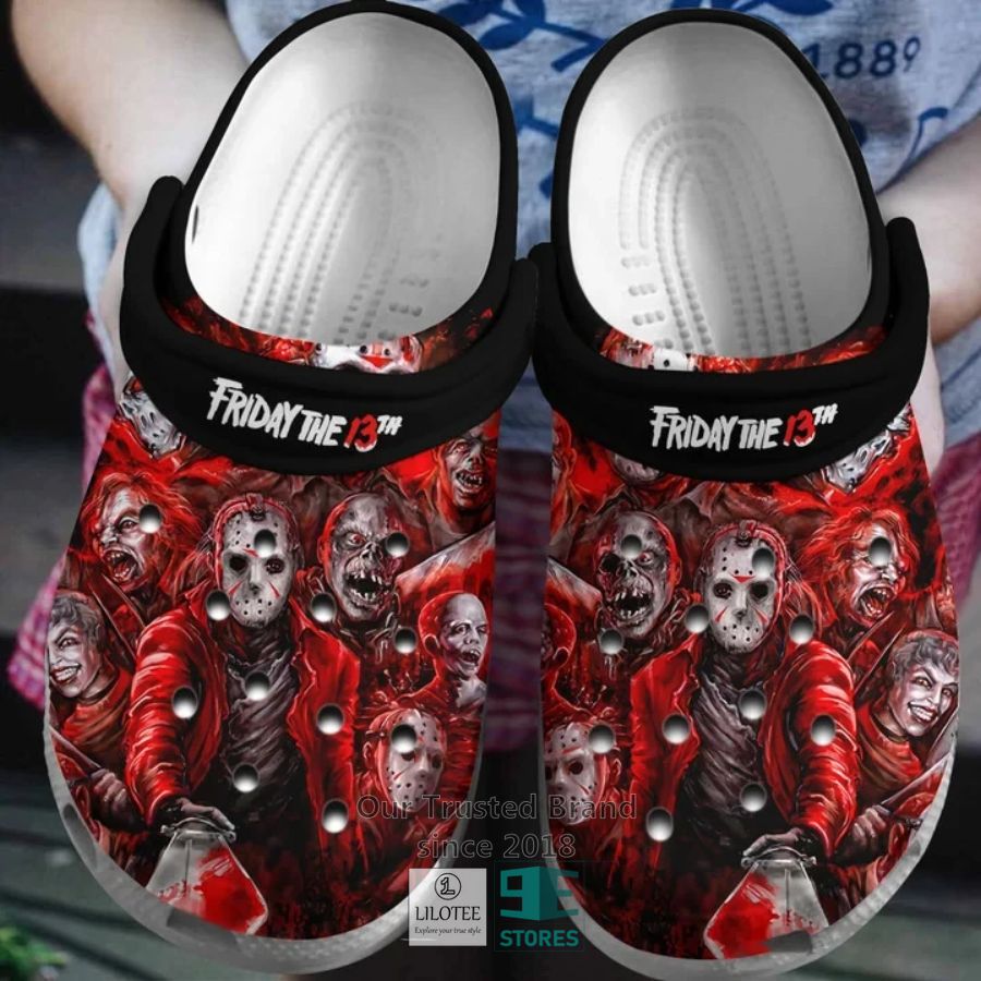 Jason Voorhees Friday the 13th red Crocs Crocband Clog 2