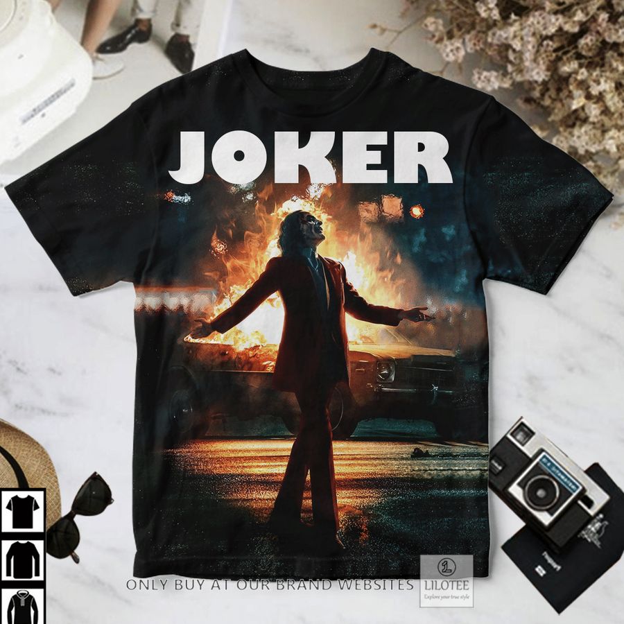 Joker burning car T-Shirt 2
