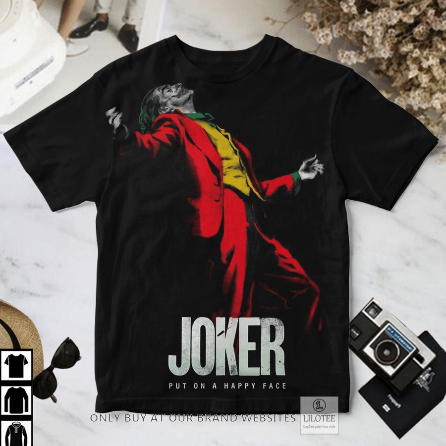 Joker Put on a happy face black T-Shirt 3