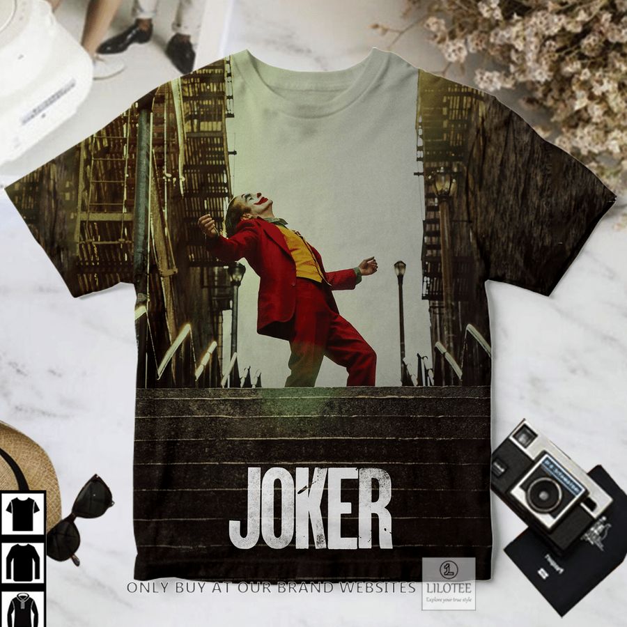 Joker standing at city stair T-Shirt 3