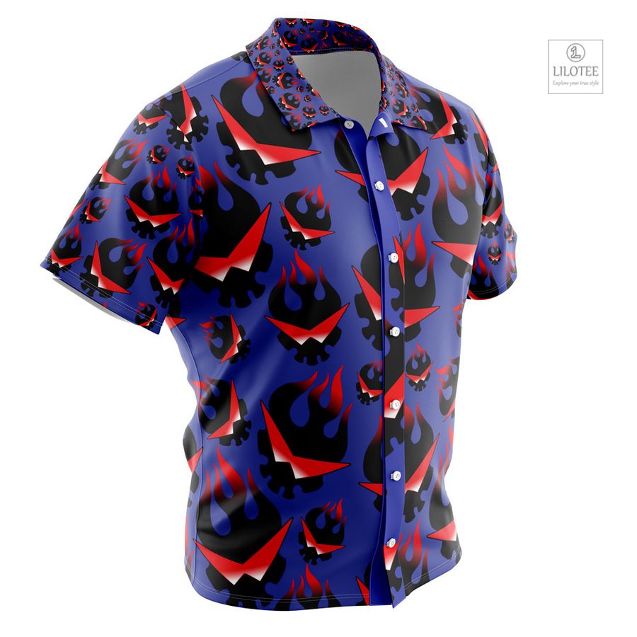 Kamina’s Great Flaming Skull Short Sleeve Hawaiian Shirt 6