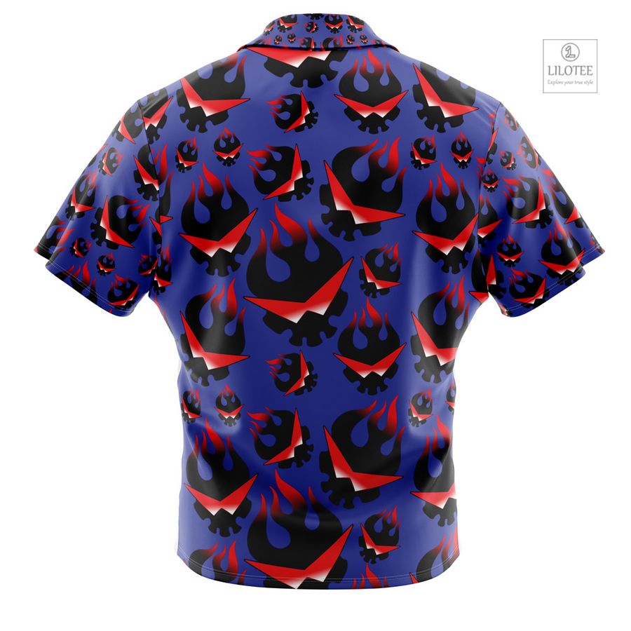 Kamina’s Great Flaming Skull Short Sleeve Hawaiian Shirt 7