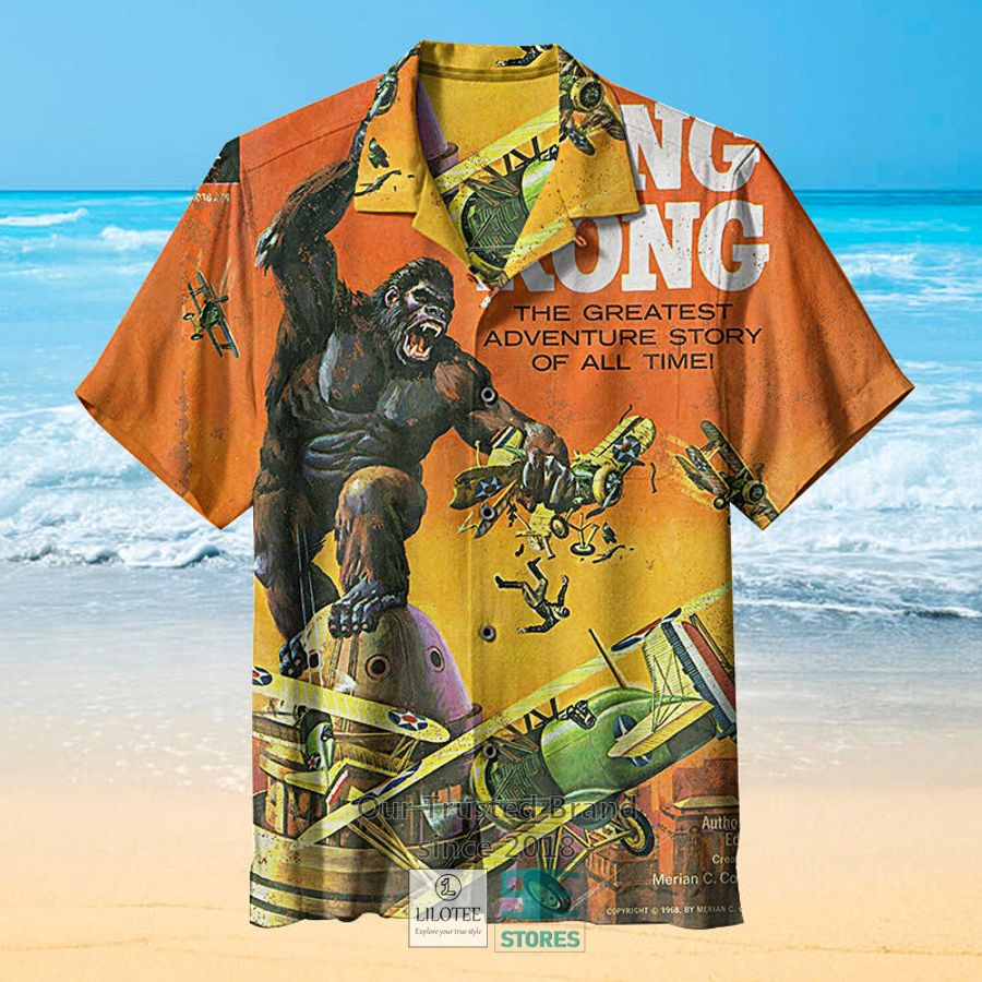 King Kong orange Hawaiian Shirt 3