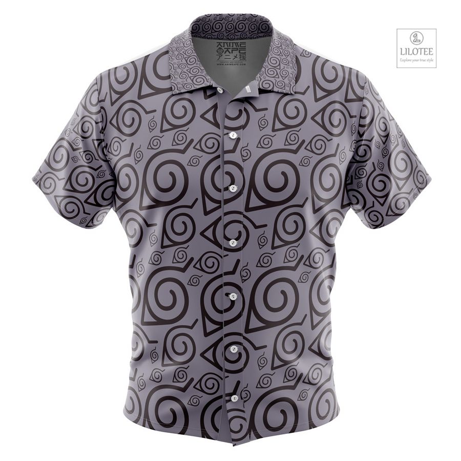 Konoha Naruto Shippuden Short Sleeve Hawaiian Shirt 1