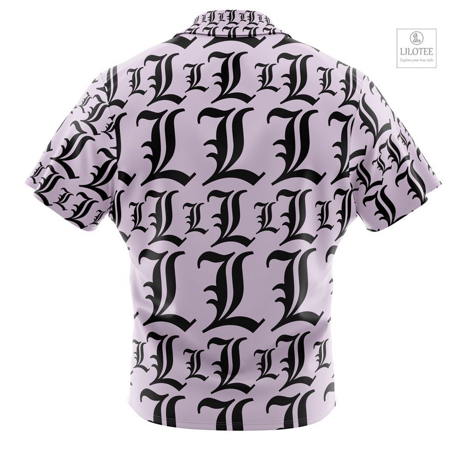 L Symbol Death Note Short Sleeve Hawaiian Shirt 4