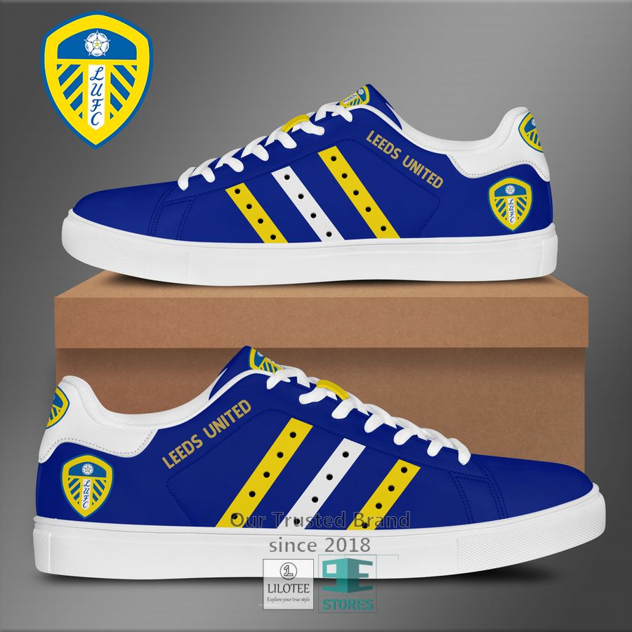 Leed United Blue Yellow line Stan Smith Low Top Shoes 4