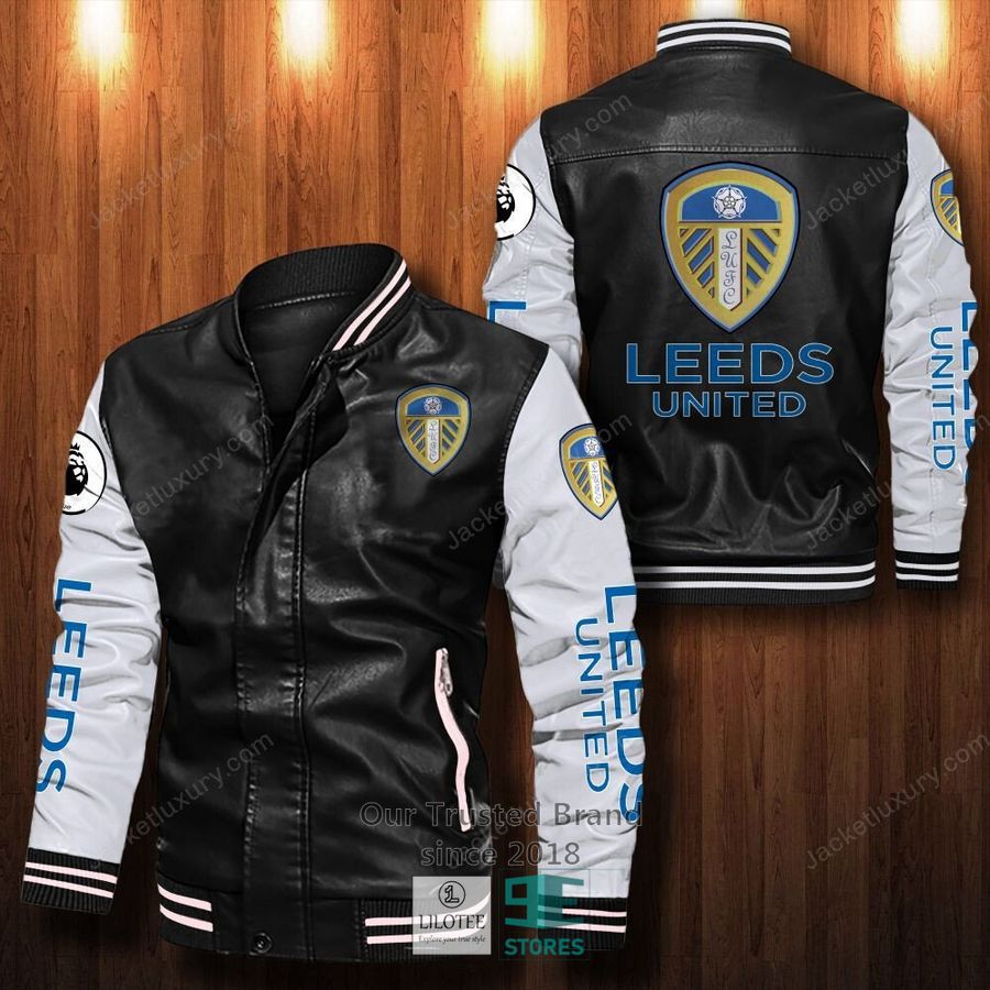 Leeds United F.C Bomber Leather Jacket 12