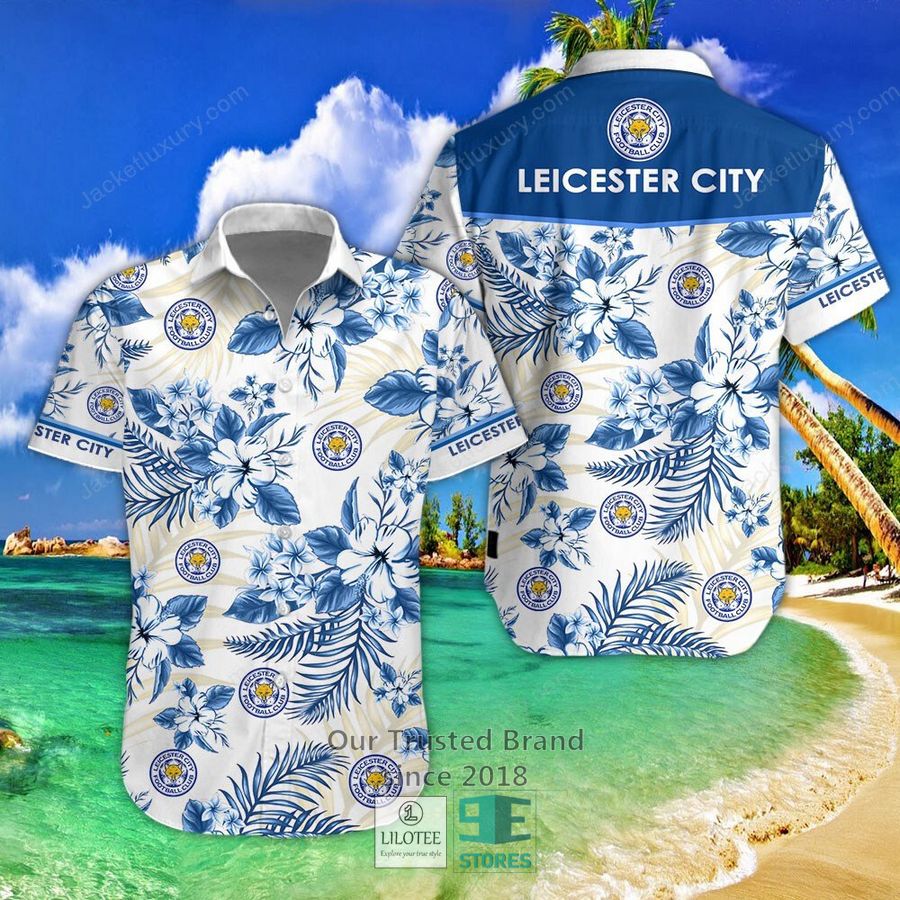 Leicester City F.C Hibiscus Hawaiian Shirt, Short 4