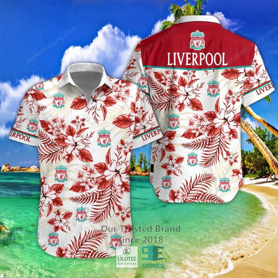 Liverpool F.C Hibiscus Hawaiian Shirt, Short 4