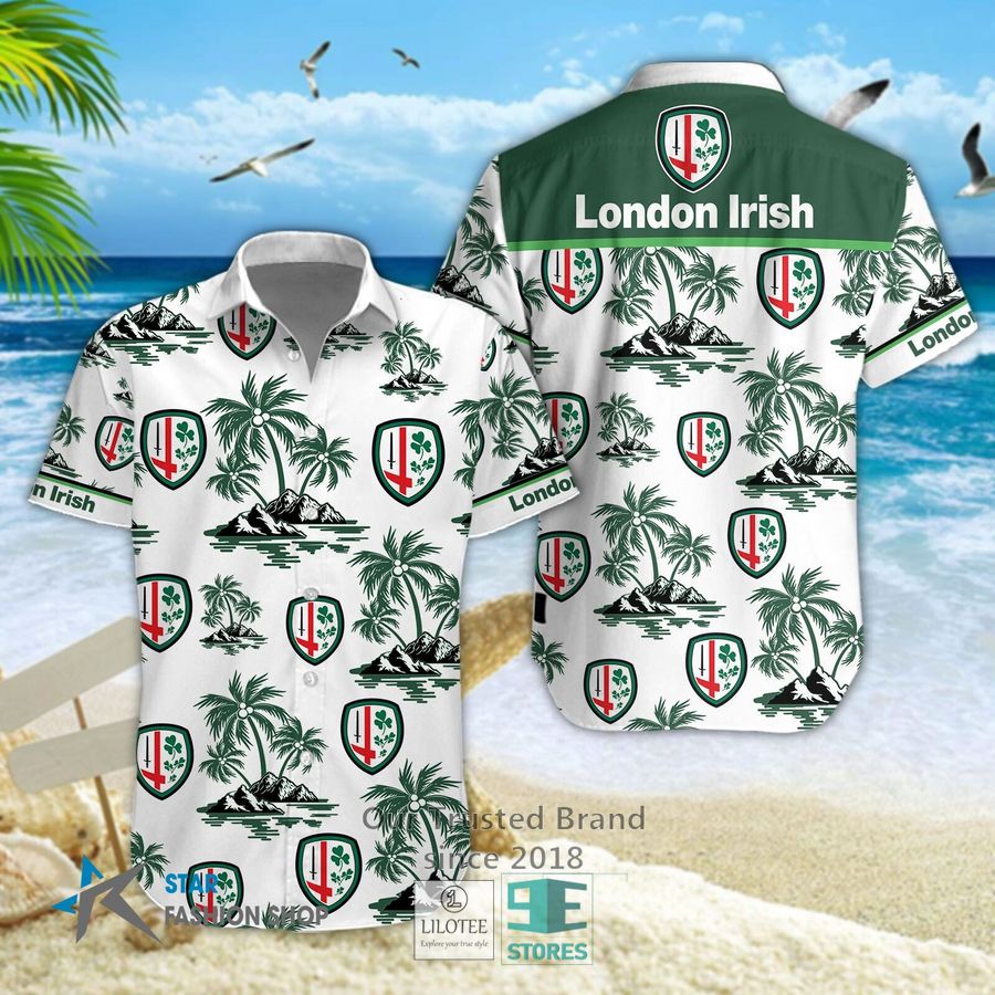 London Irish Green Hawaiian Shirt, Short 5
